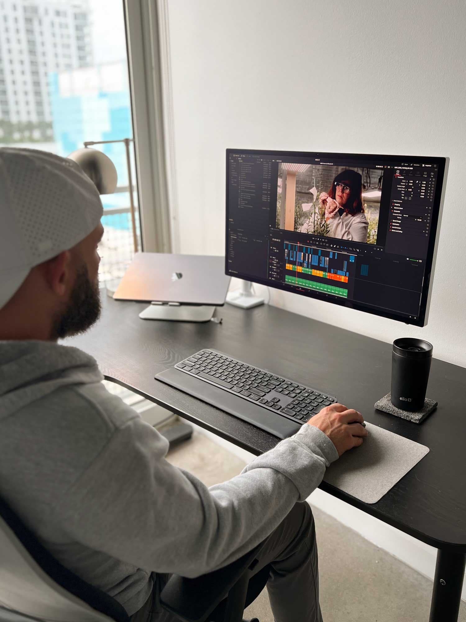 Video editor at work