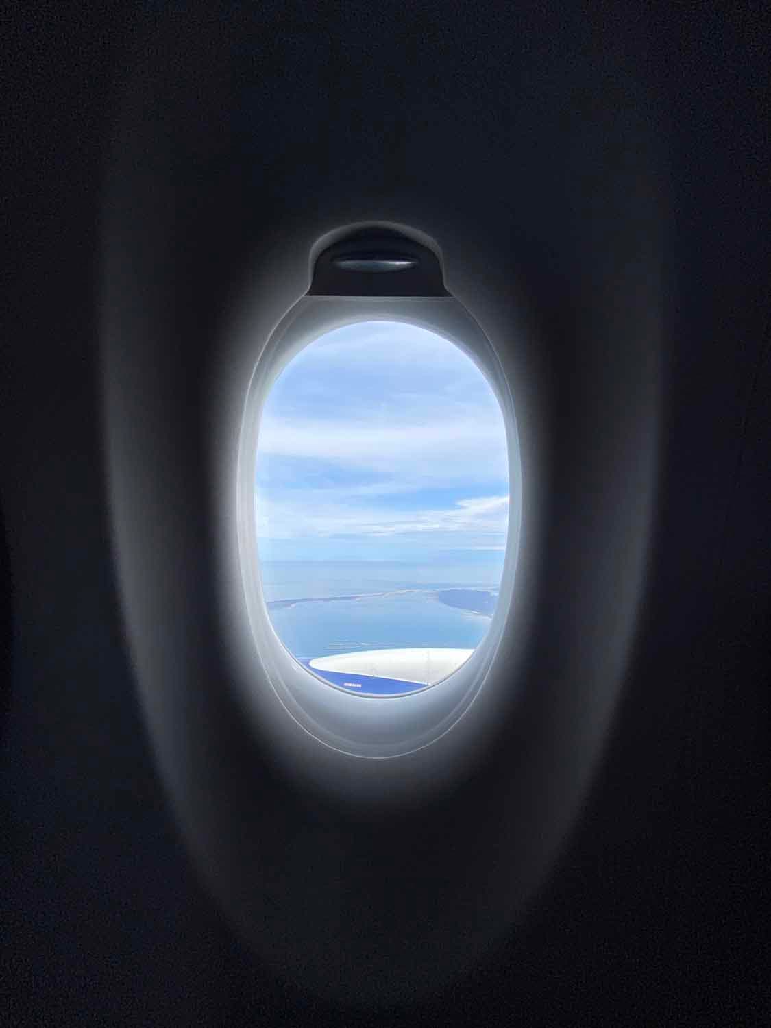 View from an airline window during crew travel