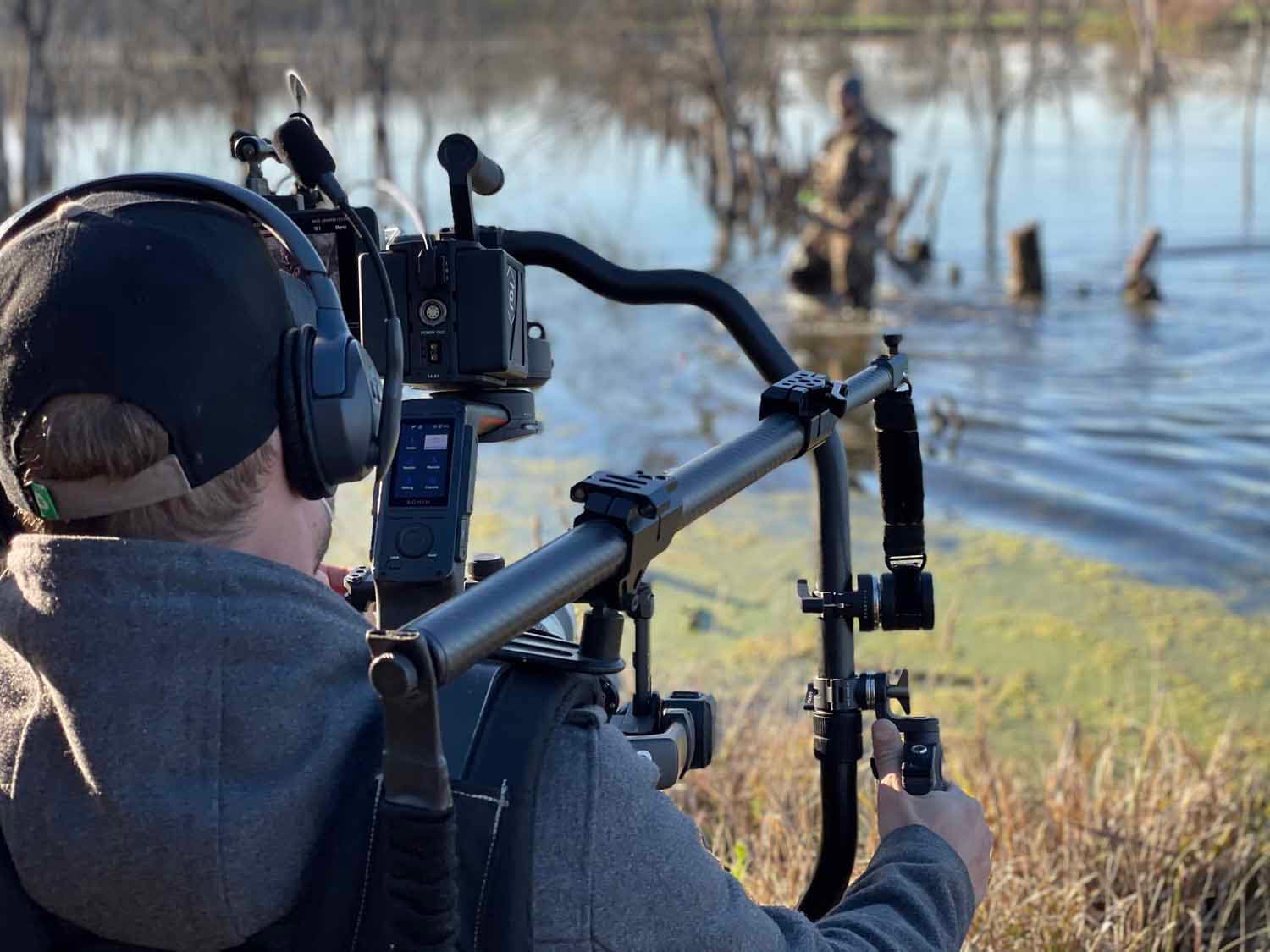 DP operating a gimbal on a hunting shoot